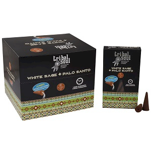 Tribal Soul Backflow Incense - White Sage and Palo Santo