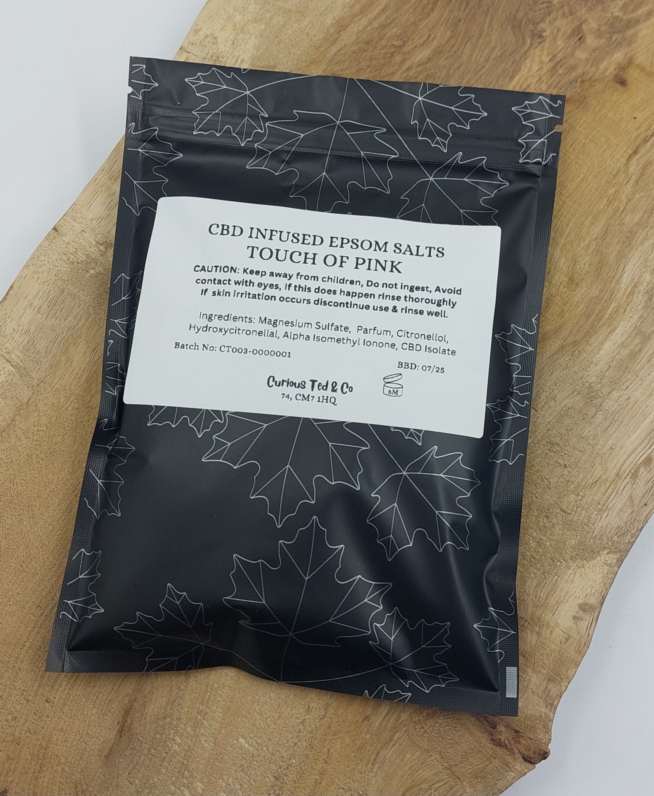 Curious Ted & Co Hemp Infused Epsom Salts 200g 150mg