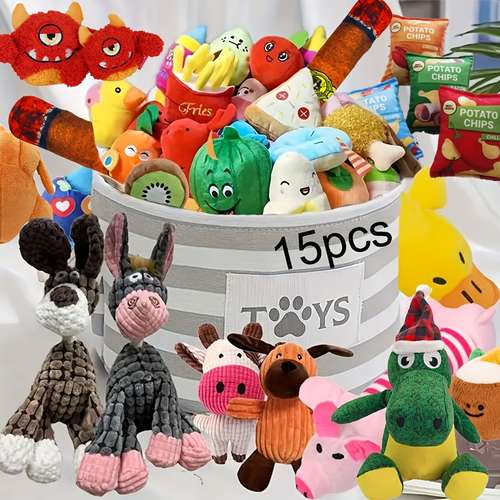 15 piece dog toy set