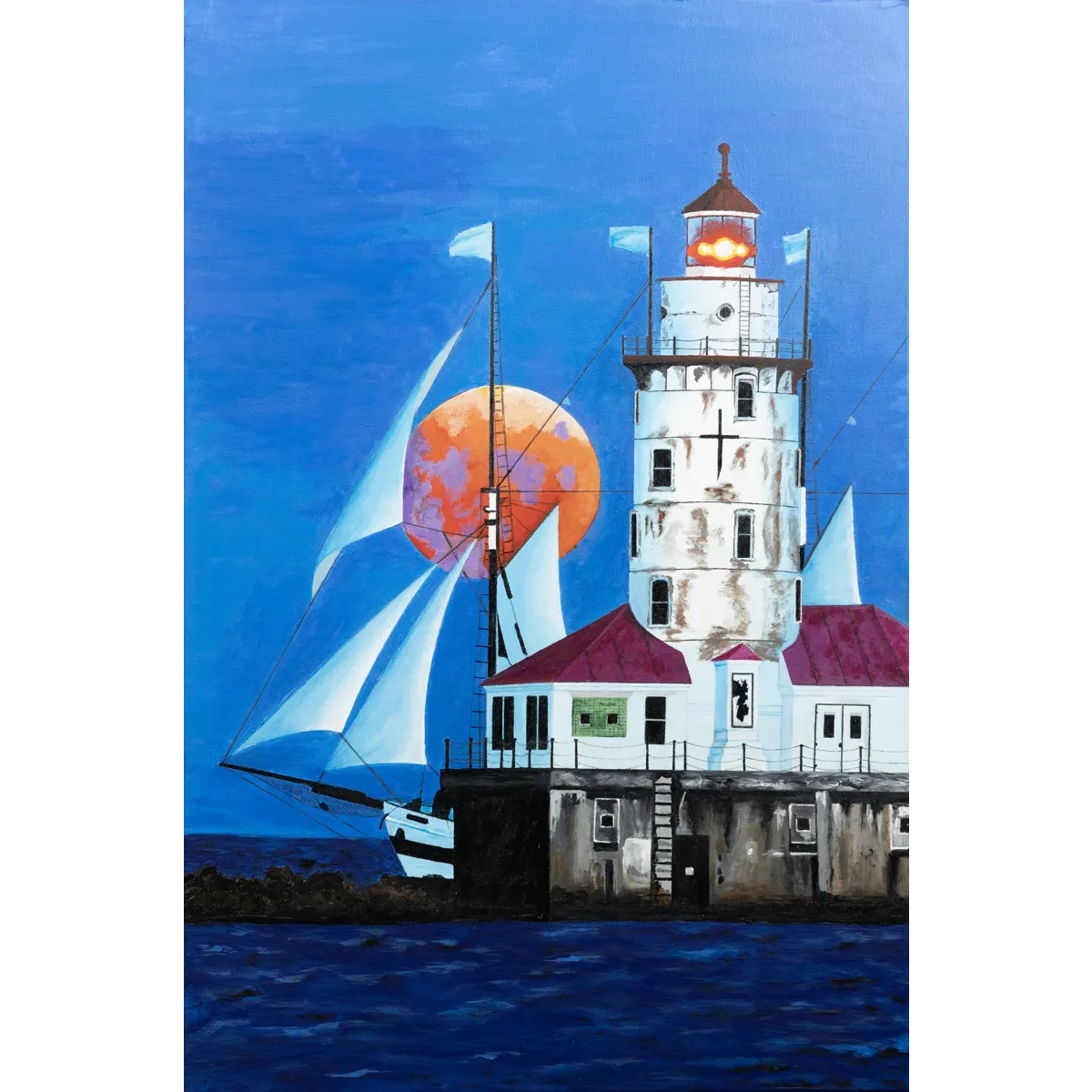 Firey Moon - 36" x 24"