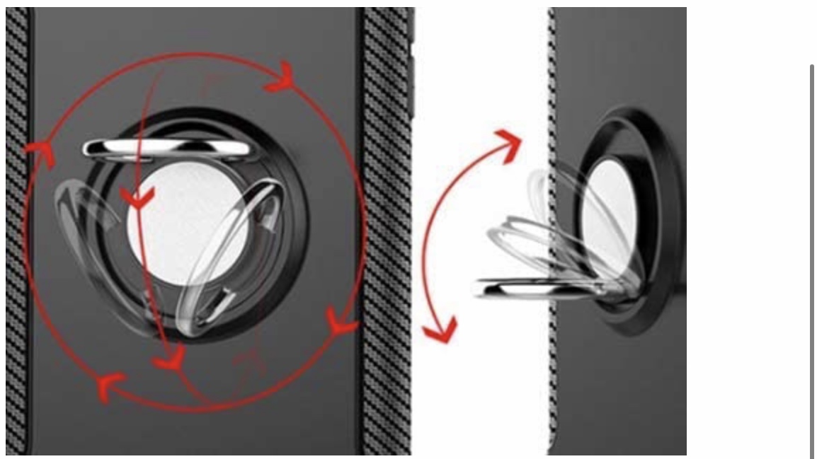 Slim Mobile Cell Phone Magnetic Metal Ring Stand Holder Ultra Thin 360 Rotation