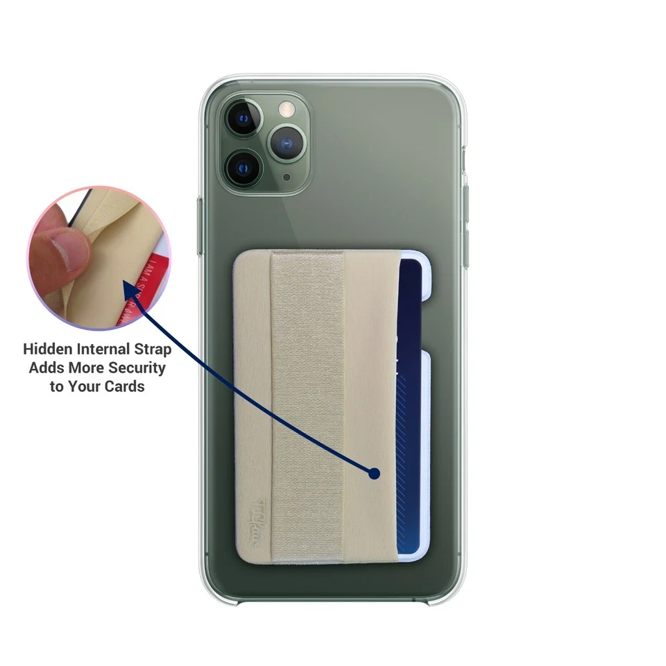 Mobile Cell Phone Card ID Holder Secure Pocket Wallet Sleeve Hand Strap