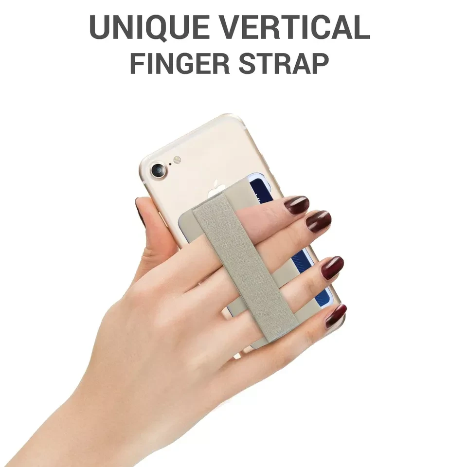 Mobile Cell Phone Card ID Holder Secure Pocket Wallet Sleeve Hand Strap