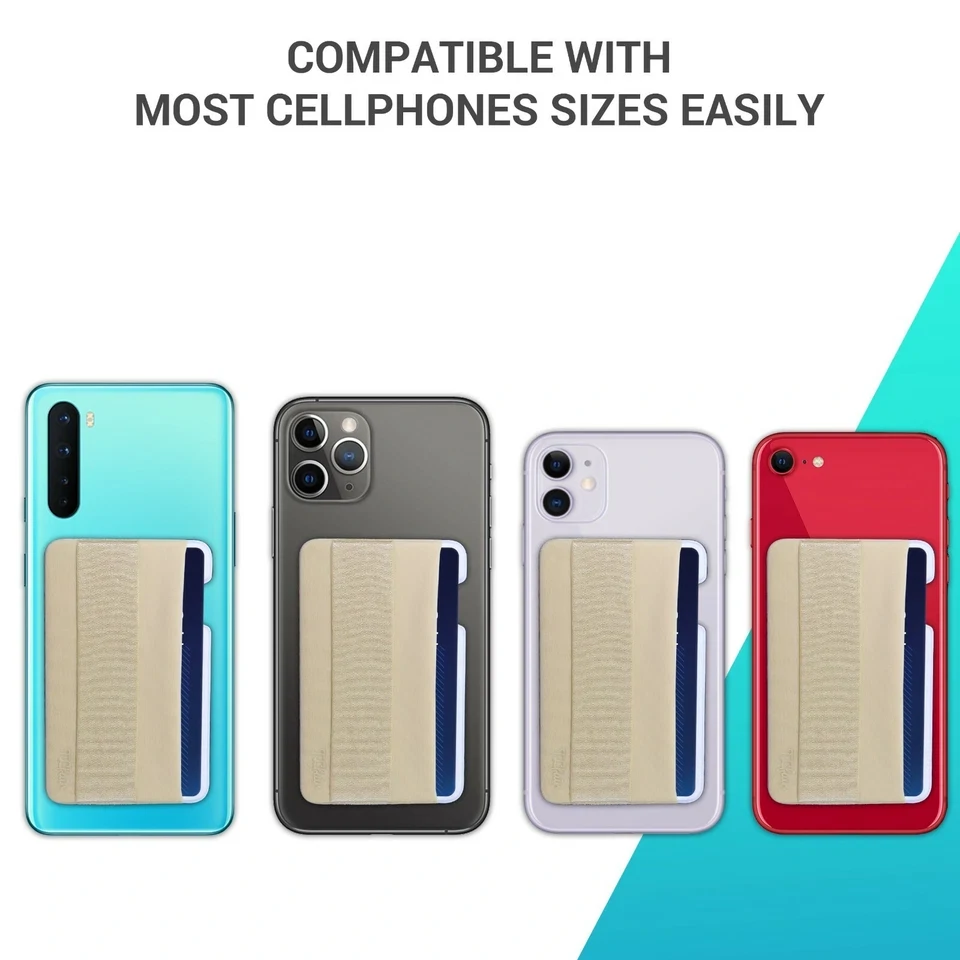 Mobile Cell Phone Card ID Holder Secure Pocket Wallet Sleeve Hand Strap