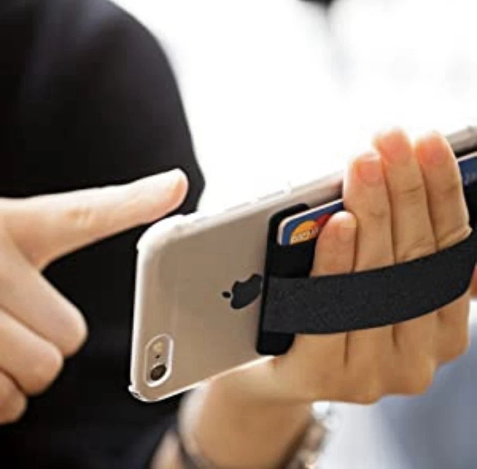Mobile Cell Phone Credit Card Holder Pocket Wallet Pouch with Hand Strap