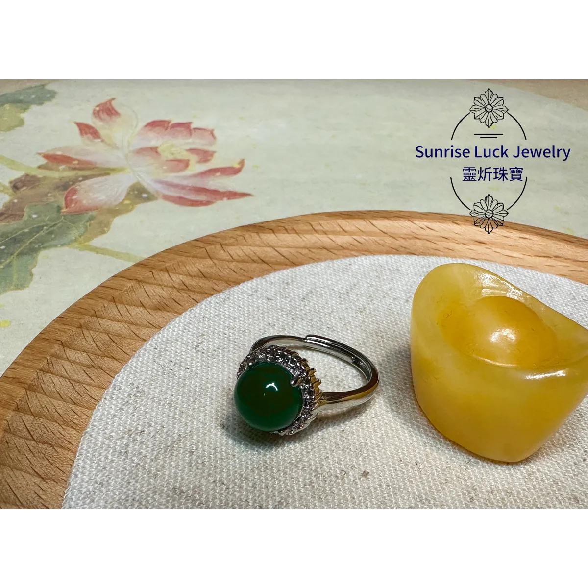 Green agate Ring 綠瑪瑙戒指  [Special Offer]