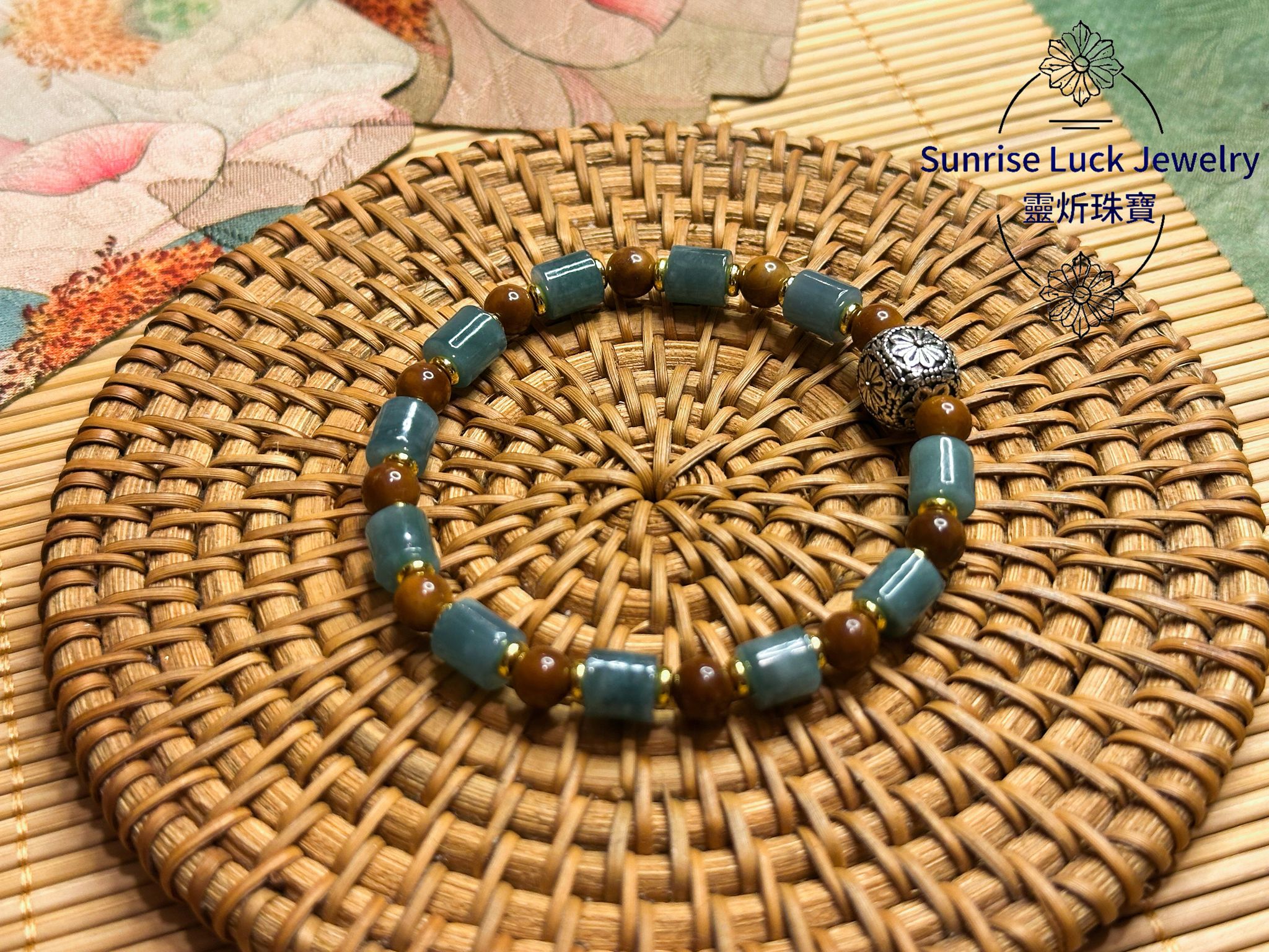 [Limited] Blue - water Jadeite & Kuka Bracelet 藍水翡翠庫克手串