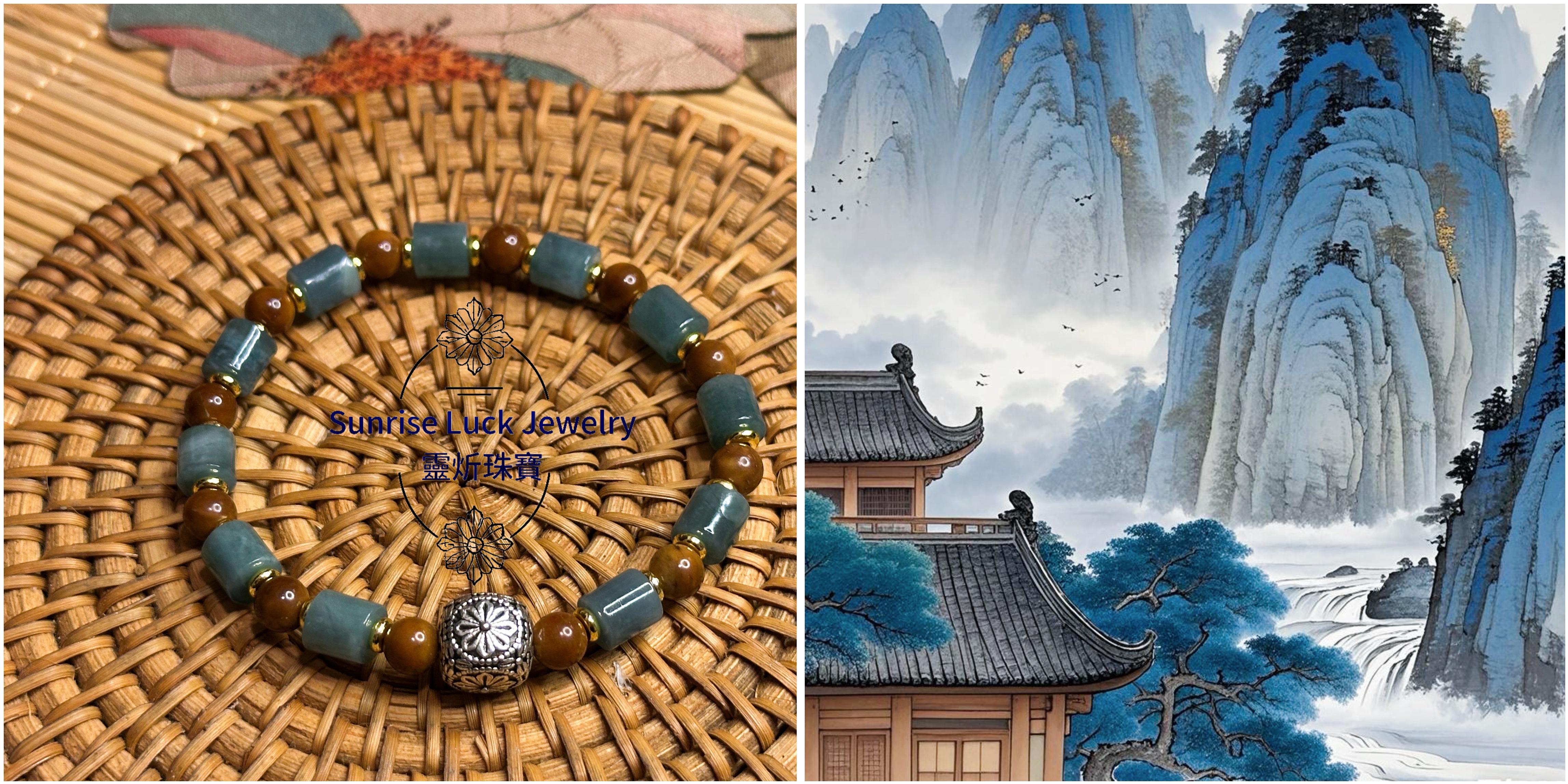 [Limited] Blue - water Jadeite & Kuka Bracelet 藍水翡翠庫克手串
