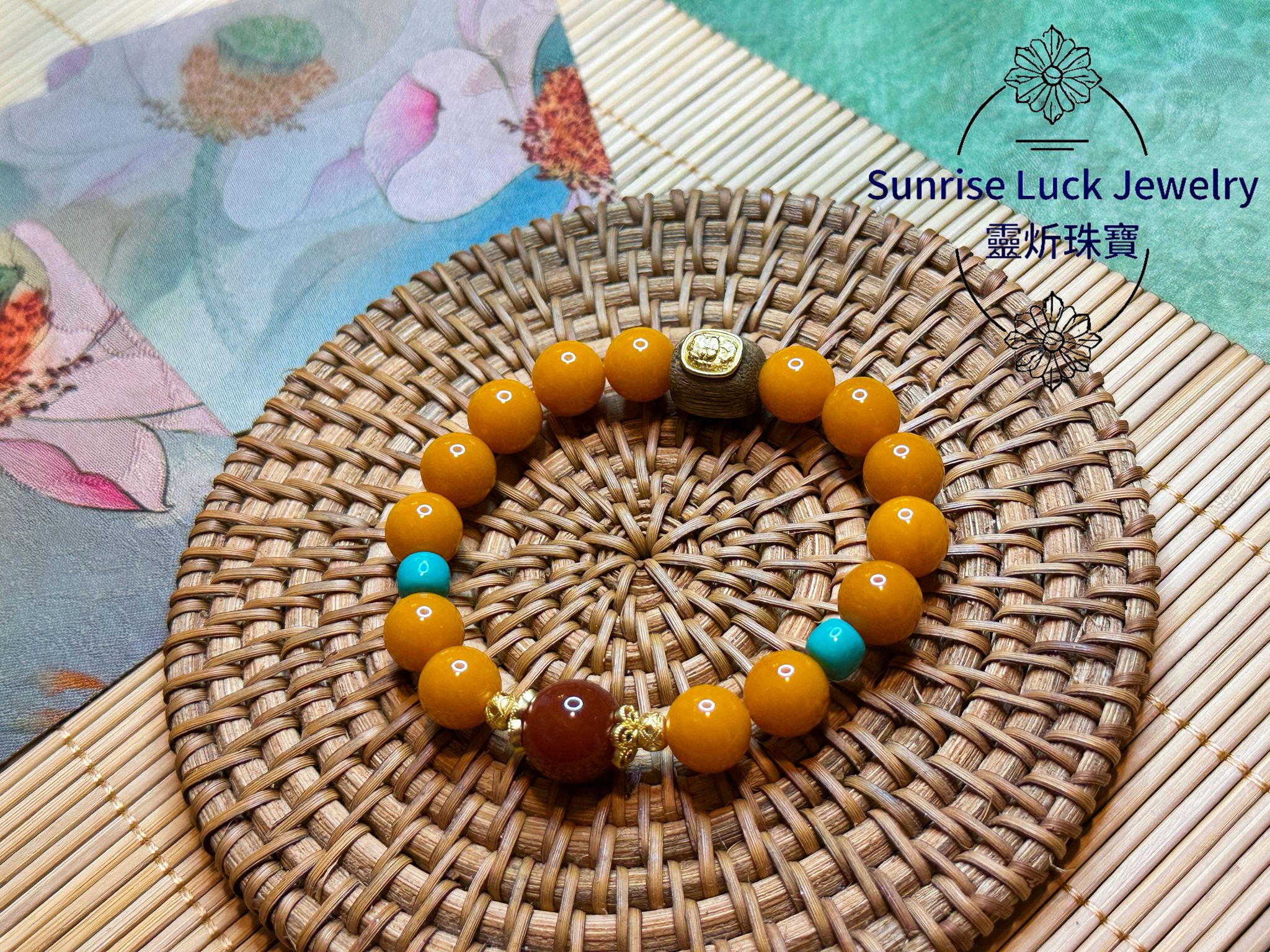 [Limited] Amber - Turquoise - South Red Agate Bracelet 蜜蠟綠松石南紅手串