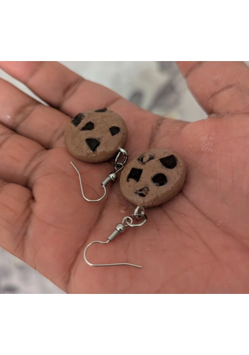 Chocolate Chip Cookie Earrings – Handmade Polymer Clay | Kawaii Dessert Jewelry