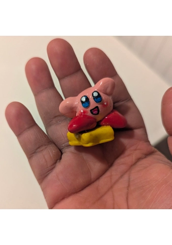 Handmade Kirby Figure on a Star – Adorable Collectible Decor
