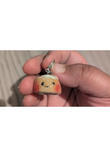 Miniature Cinnamon Roll Charm – Handmade Polymer Clay | Kawaii Dessert Jewelry