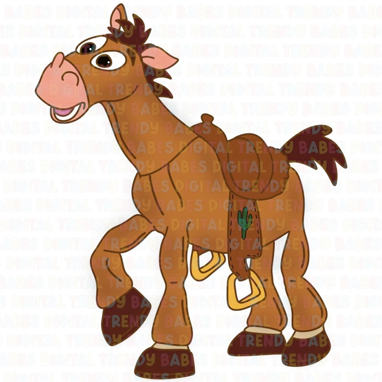 Cowboy & His Horse - Clipart