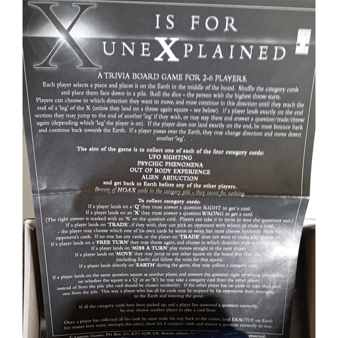 Additional Image for X Is For UneXplained  Trivia  Game