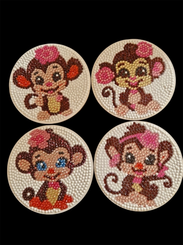 Coaster - Monkey (Set of 4)