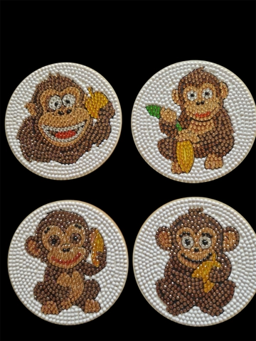 Coaster - Monkey/Ape (Set of 4)