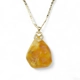 14k gold plated chain necklace with Baltic amber