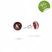 Glass stud earrings for girls red..