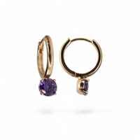 Purple earrings gold-plated jewel..