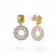 Crystals earrings for party gift idea - 18k gold..