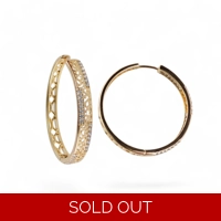 18K gold hoops earrings for women..