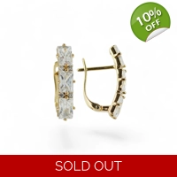 Zirconia earrings with gold-plate..