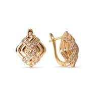 18k Gold Earrings Perfect Symbol ..