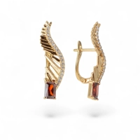 18K Gold Filled Earrings Red Jewe..