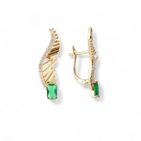 18K Gold Plated Green Earrings