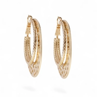 18K Gold Plated Earrings with Lar..