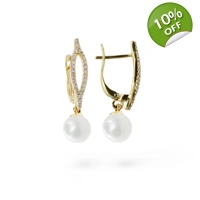 Gold plated pearls earrings for w..