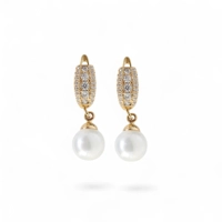 Wedding White pearls 18k Gold pla..