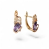 Purple earrings 18k gol..