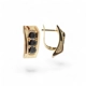 Black zirconia earrings gold plated - Anniversar..