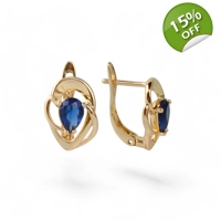 Blue earrings with 18k gold plati..