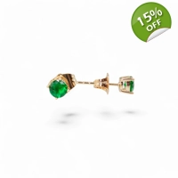 Green zirconia gold plated earrin..
