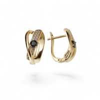 18K gold earrings party jewelry M..