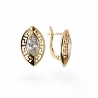 18K Gold Plated Stud Earrings wit..