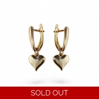 Heart earrings with 18k gold plat..