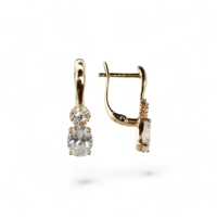 White zircon gold plated earrings..