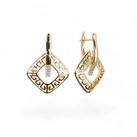 18k gold plated earrings Annivers..