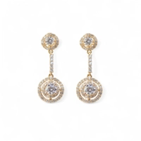 18k Gold dangle earrings gift idea