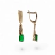 18K gold-plated earrings long green zirconia Any..