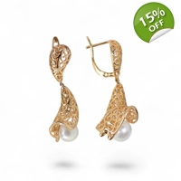 18k Gold Earrings with Pearls 7,5..