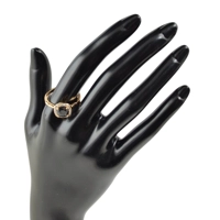 Black zircon 18k gold plated ring..