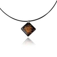 Golden glass pendant necklace for..