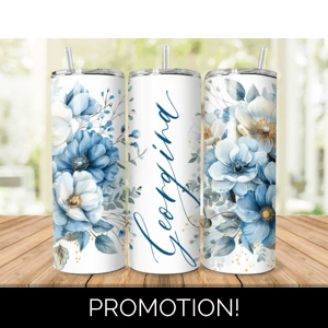 Dusty Blue Floral Name 20oz Tumbler Dusty Blue Floral Name 20oz Tumbler