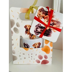 Custom Pet Mug, Coaster, Gift Box Set