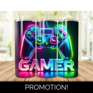 Neon Gamer Controller 20oz Tumbler