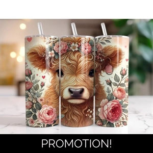 Floral Highland Cow 20oz Tumbler Floral Highland Cow 20oz Tumbler